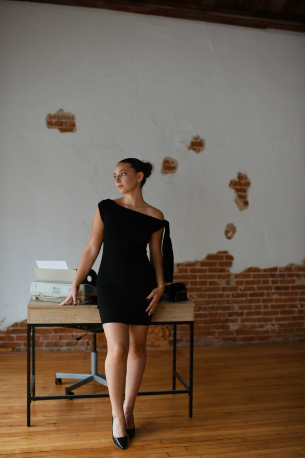 The Boss Is In Knit Asymmetric Dress XS