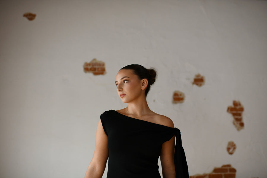 "The Boss Is In" Knit Asymmetric Dress