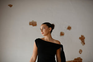 "The Boss Is In" Knit Asymmetric Dress