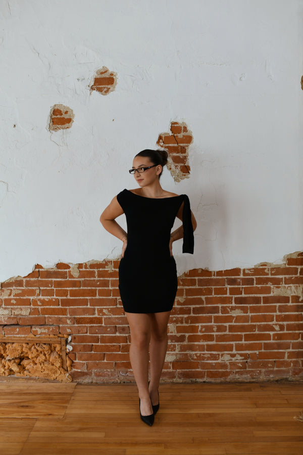 "The Boss Is In" Knit Asymmetric Dress