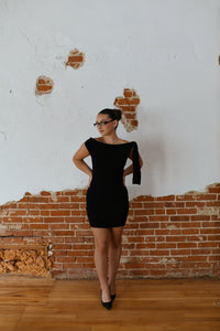 "The Boss Is In" Knit Asymmetric Dress