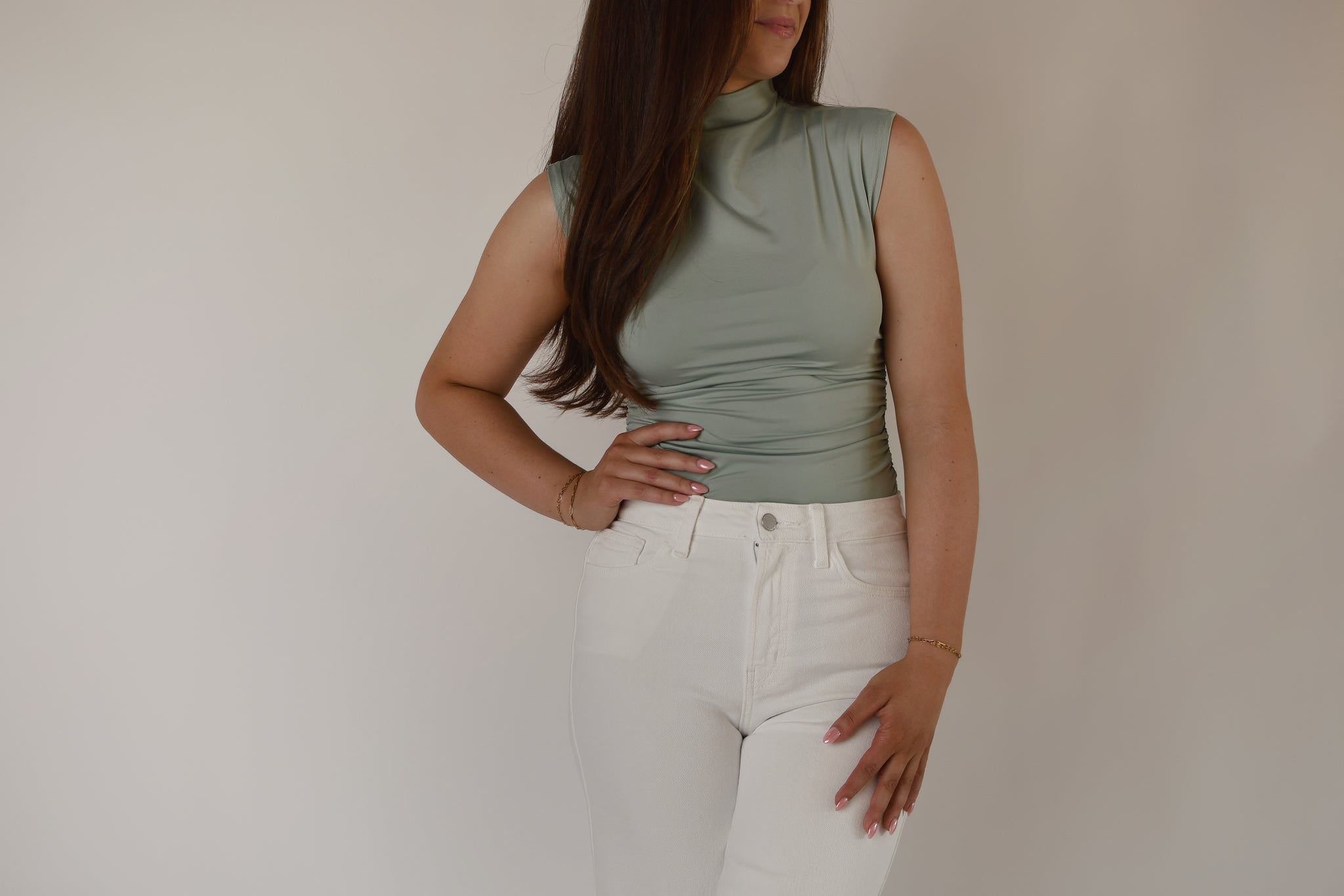 Francesca Sleeveless Crop - Sage