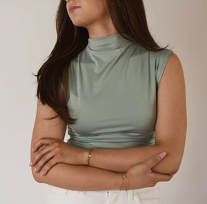 Francesca Sleeveless Crop - Sage